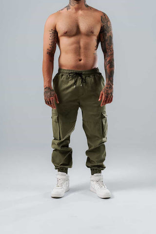 Jogger Para Hombre Cargo Básico Verde