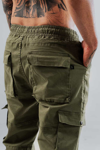 Jogger Para Hombre Cargo Básico Verde