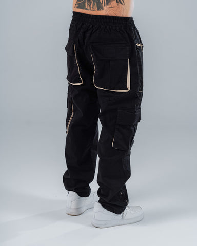 Jogger Para Hombre Straight Negro Con Bolsillos