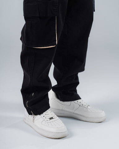 Jogger Para Hombre Straight Negro Con Bolsillos