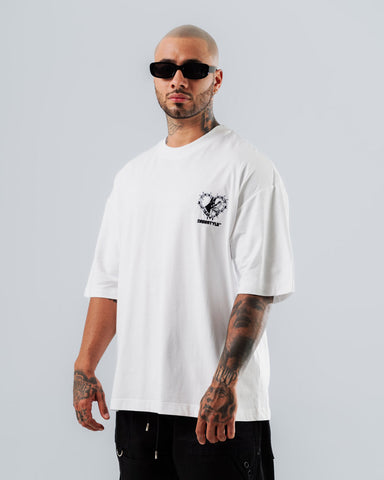 Camiseta Para Hombre Oversize Blanco  Unfaithgul Loves