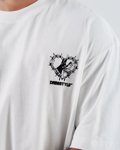 Camiseta Para Hombre Oversize Blanco  Unfaithgul Loves