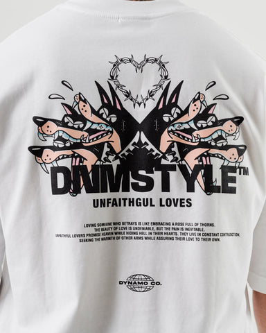 Camiseta Para Hombre Oversize Blanco  Unfaithgul Loves