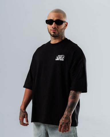 Camiseta Para Hombre Oversize Negra F*ck Normal