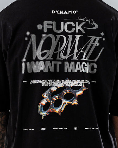 Camiseta Para Hombre Oversize Negra F*ck Normal