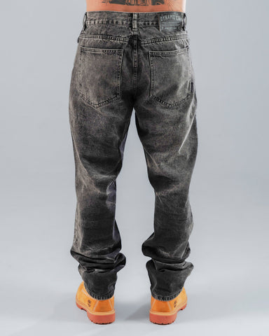 Jeans Regular Para Hombre Negro Craquelado