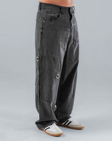 Jeans Baggy Para Hombre Negro Bolsillo Lateral