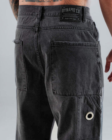 Jeans Baggy Para Hombre Negro Bolsillo Lateral