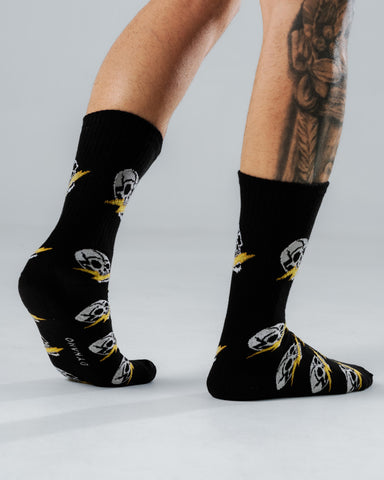 Medias Negras Streetwear Calaveras