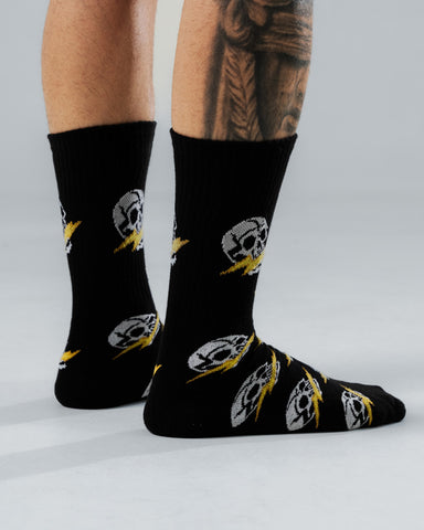 Medias Negras Streetwear Calaveras