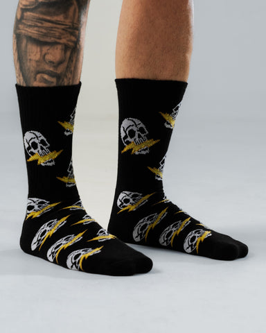 Medias Negras Streetwear Calaveras