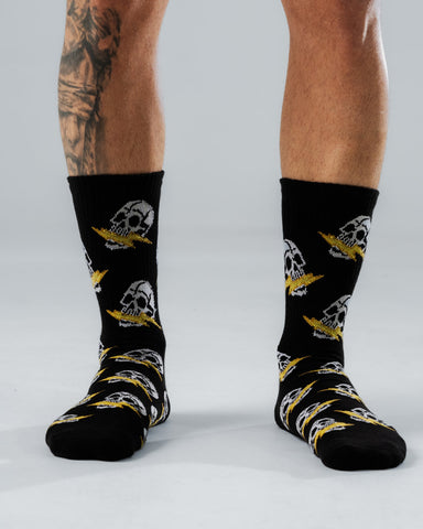Medias Negras Streetwear Calaveras