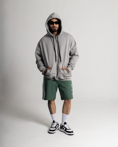 Hoodie Oversize Gris Cemento Basico