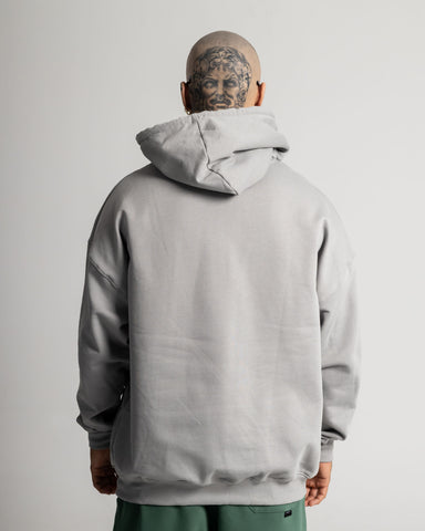 Hoodie Oversize Gris Cemento Basico