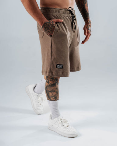 Pantaloneta Para Hombre Relax Café Con Bordado