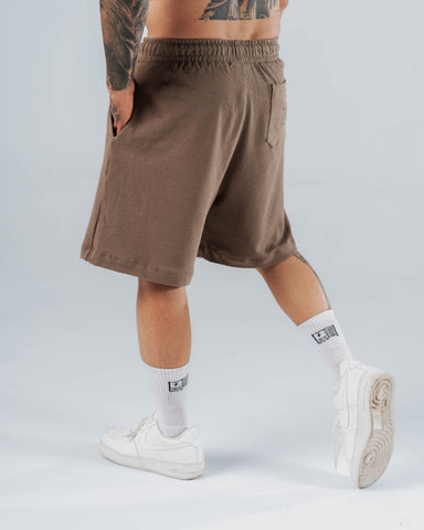 Pantaloneta Para Hombre Relax Café Con Bordado