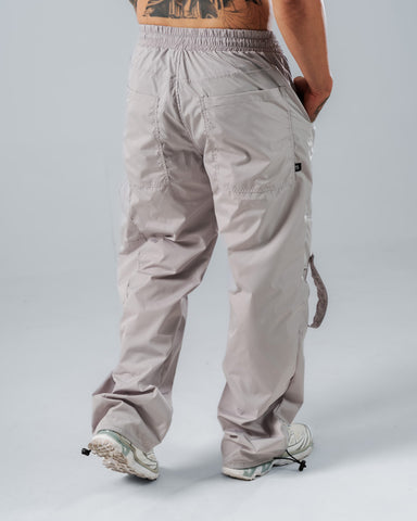 Parachute Cargo Pants Gris Con Bolsillos