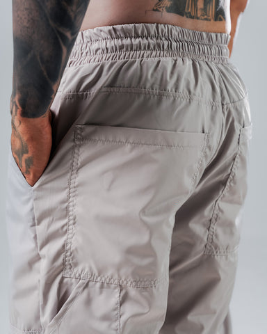 Parachute Cargo Pants Gris Con Bolsillos