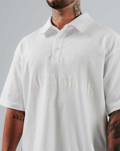 Polo Oversize Para Hombre Blanco Heaven Made