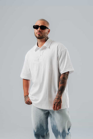 Polo Oversize Para Hombre Blanco Heaven Made