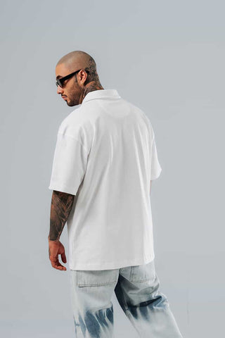 Polo Oversize Para Hombre Blanco Heaven Made