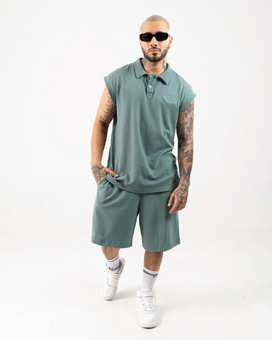 Polo Oversize Para Hombre Verde Seco The Crew