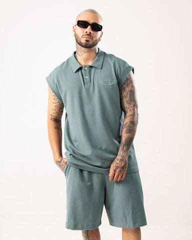 Polo Oversize Para Hombre Verde Seco The Crew