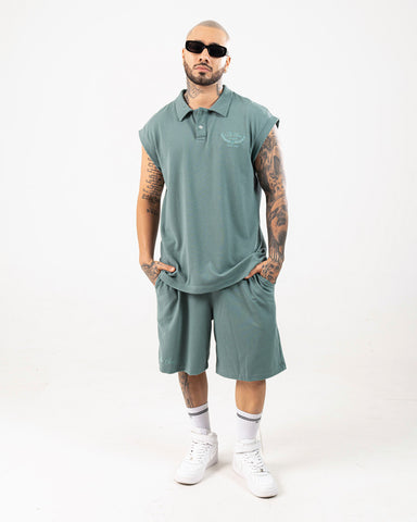 Polo Oversize Para Hombre Verde Seco The Crew