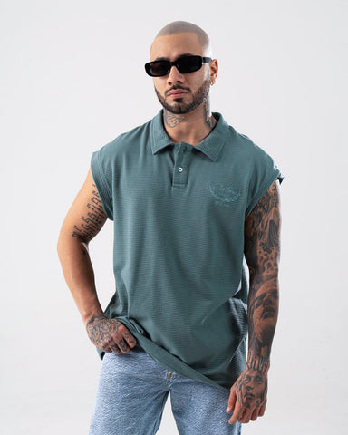 Polo Oversize Para Hombre Verde Seco The Crew