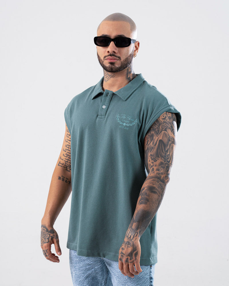 Polo Oversize Para Hombre Verde Seco The Crew