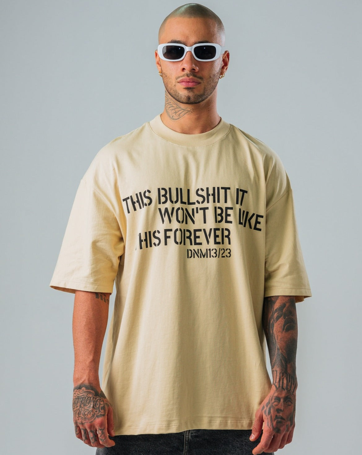 Camiseta Oversize Almendra  Bullsh*t