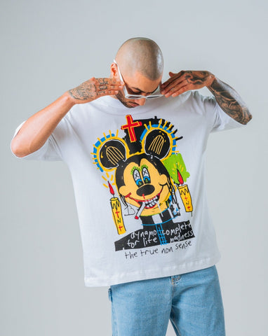 Camiseta Oversize Blanco Mickey