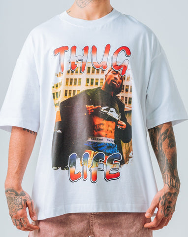 Camiseta Oversize Blanco Thug