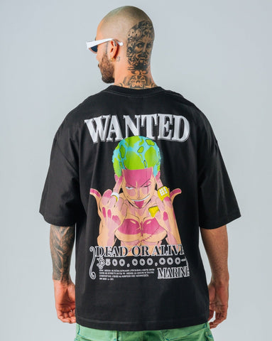Camiseta Oversize Negro Wanted