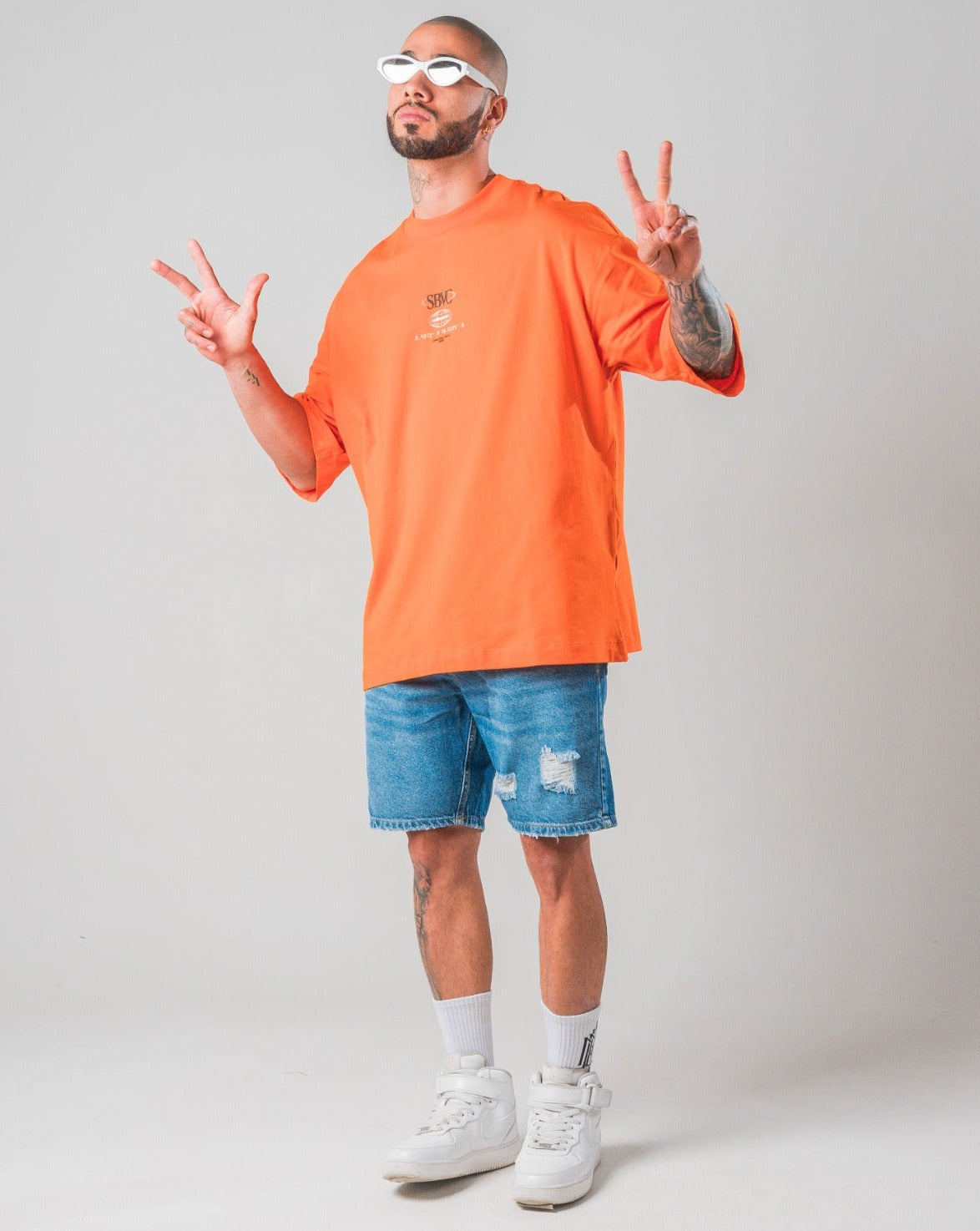 Camiseta Oversize Naranja - Buenas Vibras
