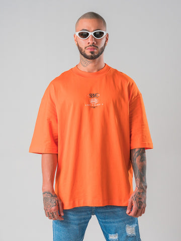 Camiseta Oversize Naranja - Buenas Vibras