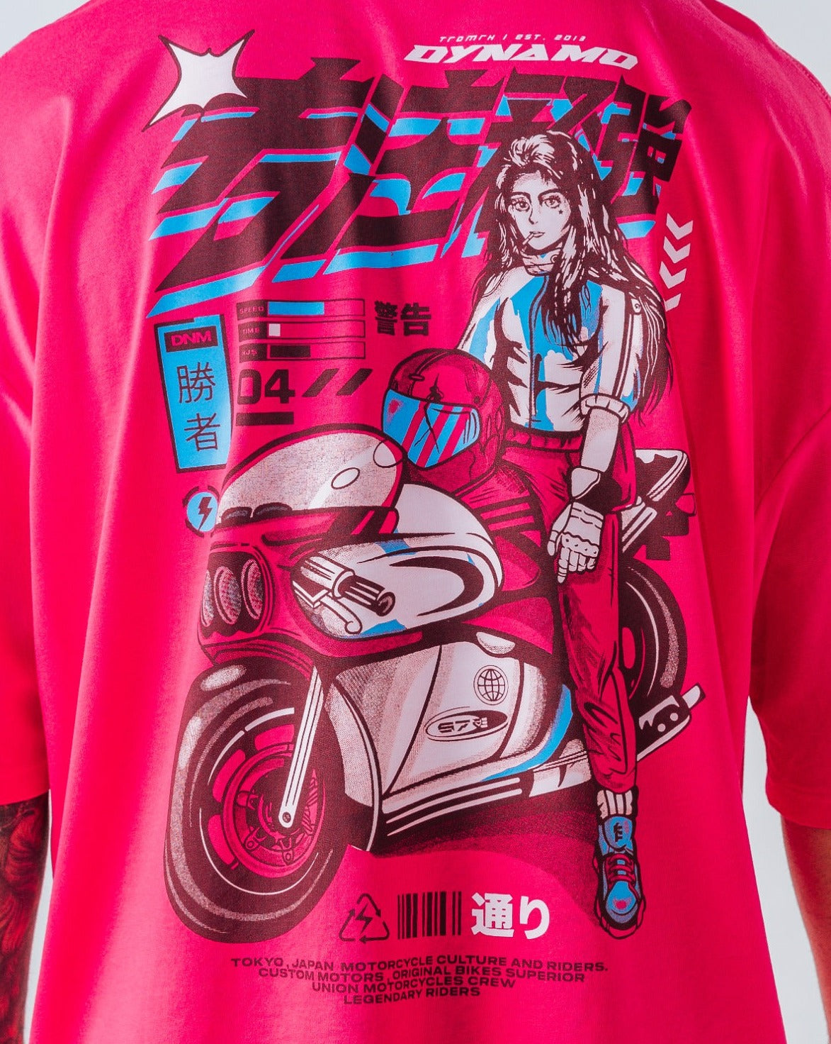 Camiseta Oversize Magenta Motorcycle