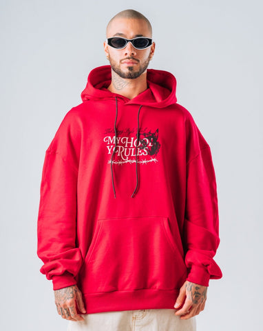 Hoodie Con Capucha Rojo Hood