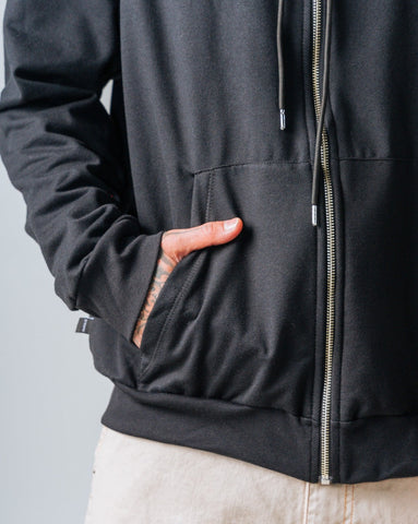 Hoodie Regular Con Cierre Negro