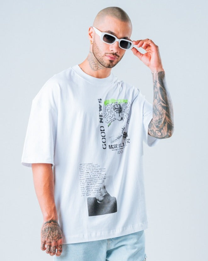 Camiseta Oversize Blanco News