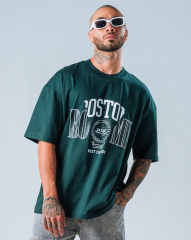 Camiseta Oversize Verde Boston