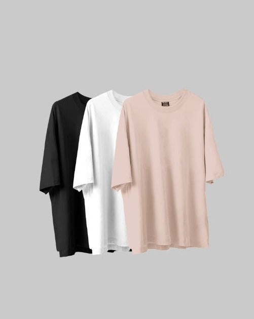 3 Camisetas Básicas Oversize - Pack X3 Trend