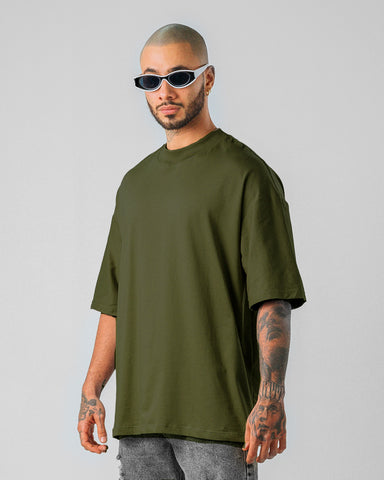 3 Camisetas Básicas Oversize - Pack X3 Military Green