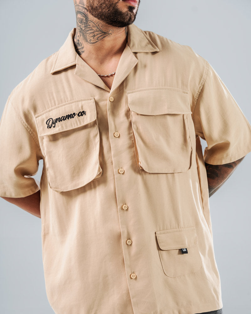 Camisa Para Hombre Oversize Caqui Dynamo