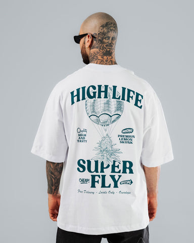 Camiseta Para Hombre Oversize Blanca High