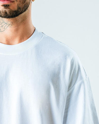 3 Camisetas Para Hombre Básicas Blancas Oversize - Pack x3