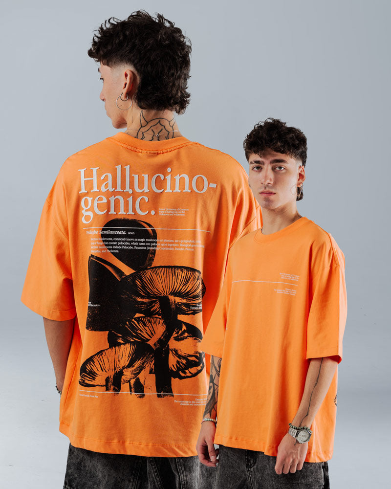 Camiseta Para Hombre Oversize Mandarina Botanic