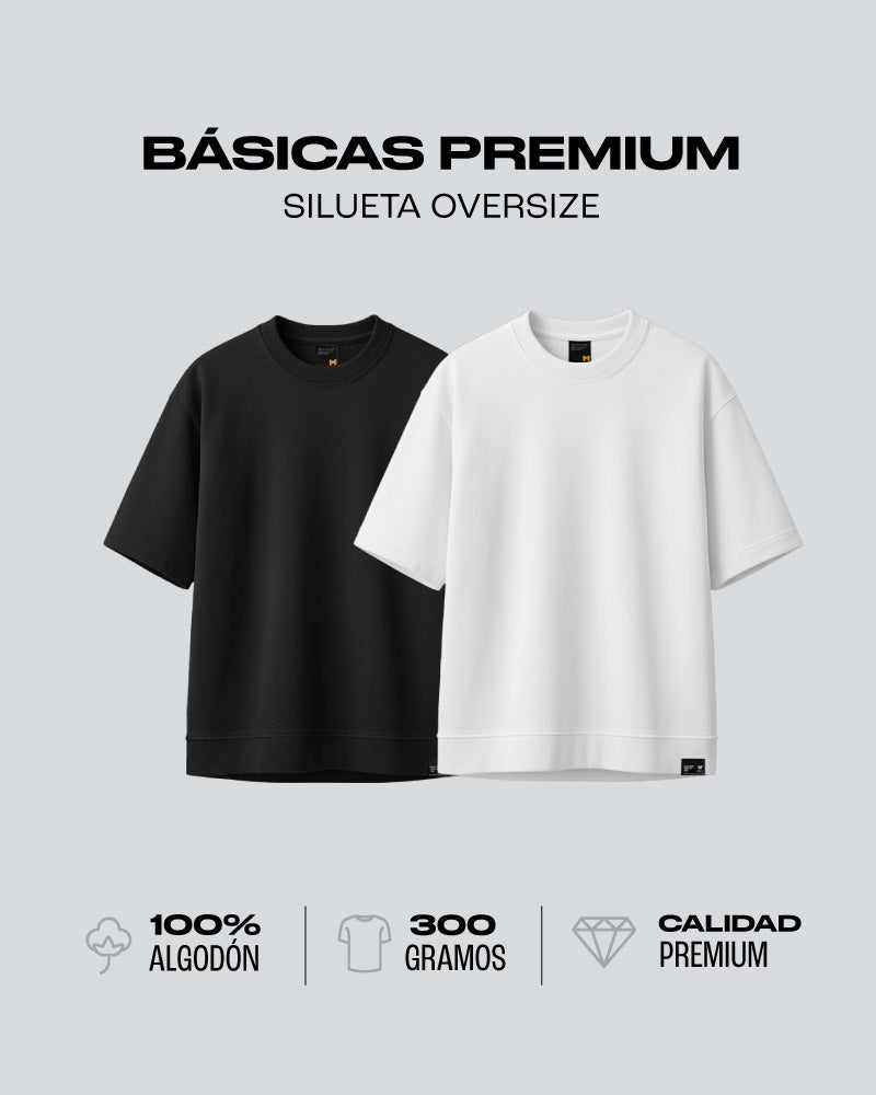 Duo Pack Camisetas Básicas Oversize Essentials - Premium 300G