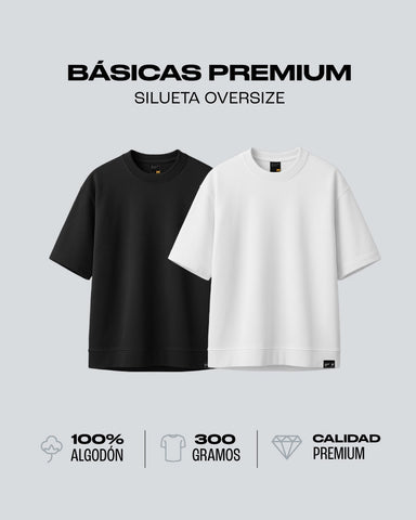 Duo Pack Camisetas Básicas Oversize Essentials - Premium 300G