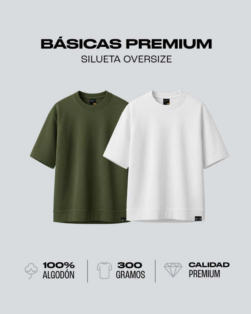 Duo Pack Camisetas Oversize Básicas Core Military - 300g